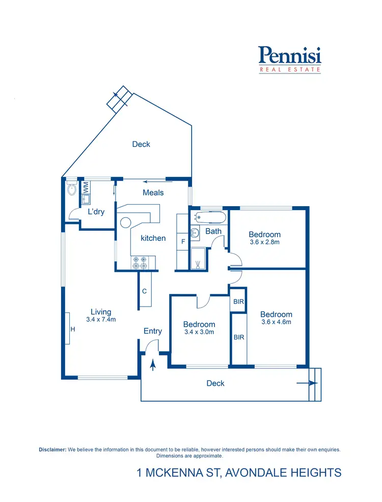 Floorplan of Homely house listing, 1 McKenna Street, Avondale Heights VIC 3034