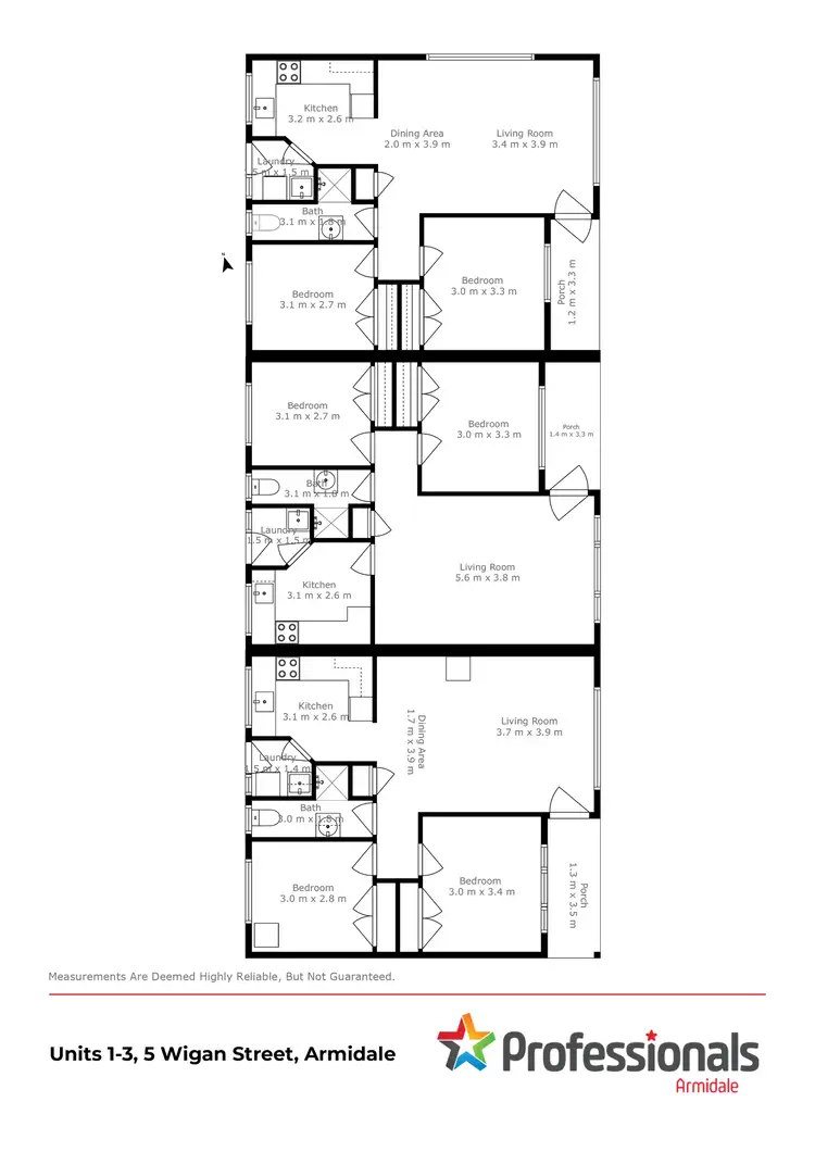 Floorplan of Homely block of units listing, 1-3/5 Wigan Avenue, Armidale NSW 2350