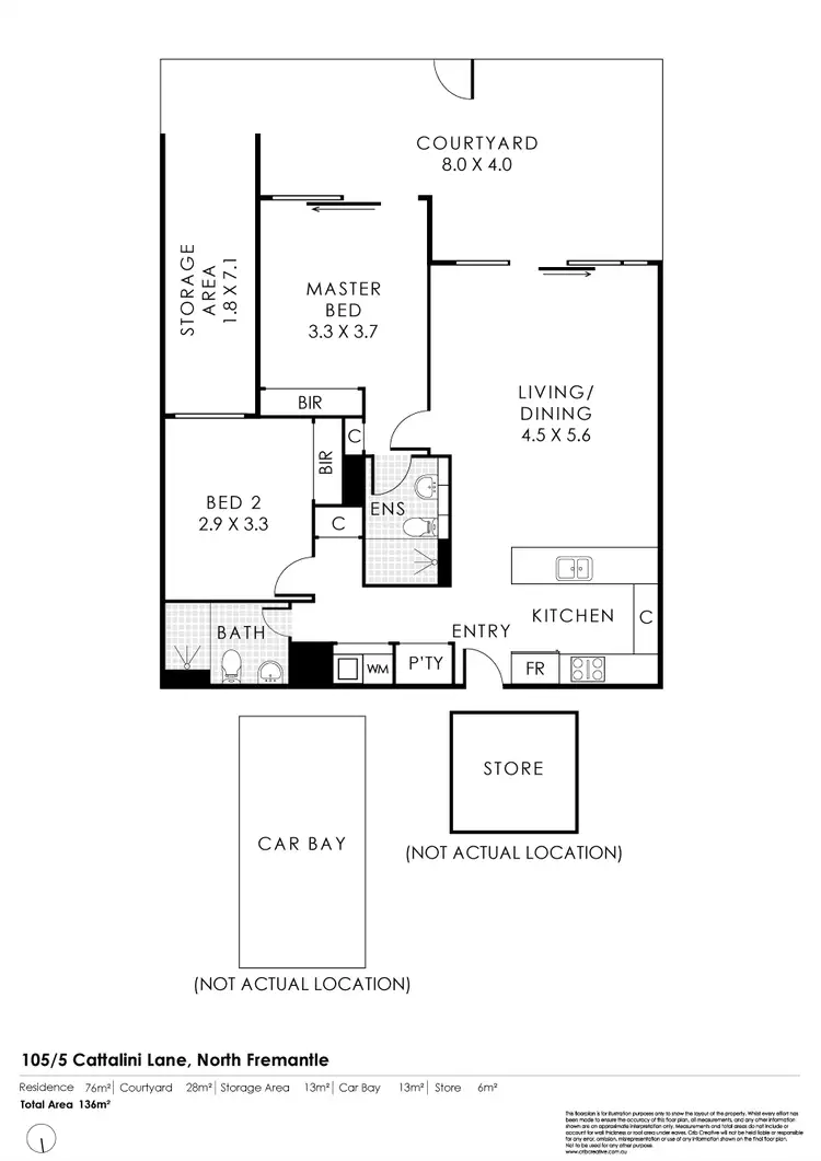 Floorplan of Homely apartment listing, 105/5 Cattalini Lane, North Fremantle WA 6159
