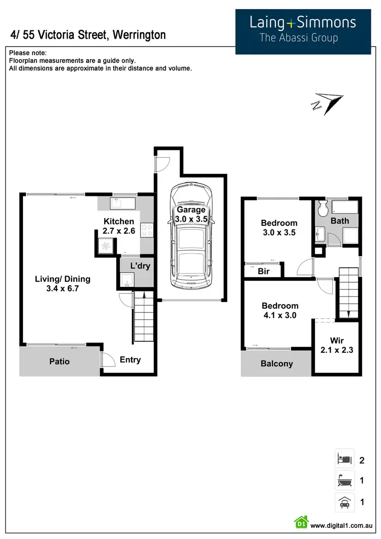 Floorplan of Homely townhouse listing, 4/53-55 Victoria Street, Werrington NSW 2747