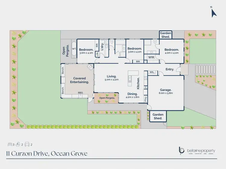 Floorplan of Homely house listing, 11 Curzon Drive, Ocean Grove VIC 3226