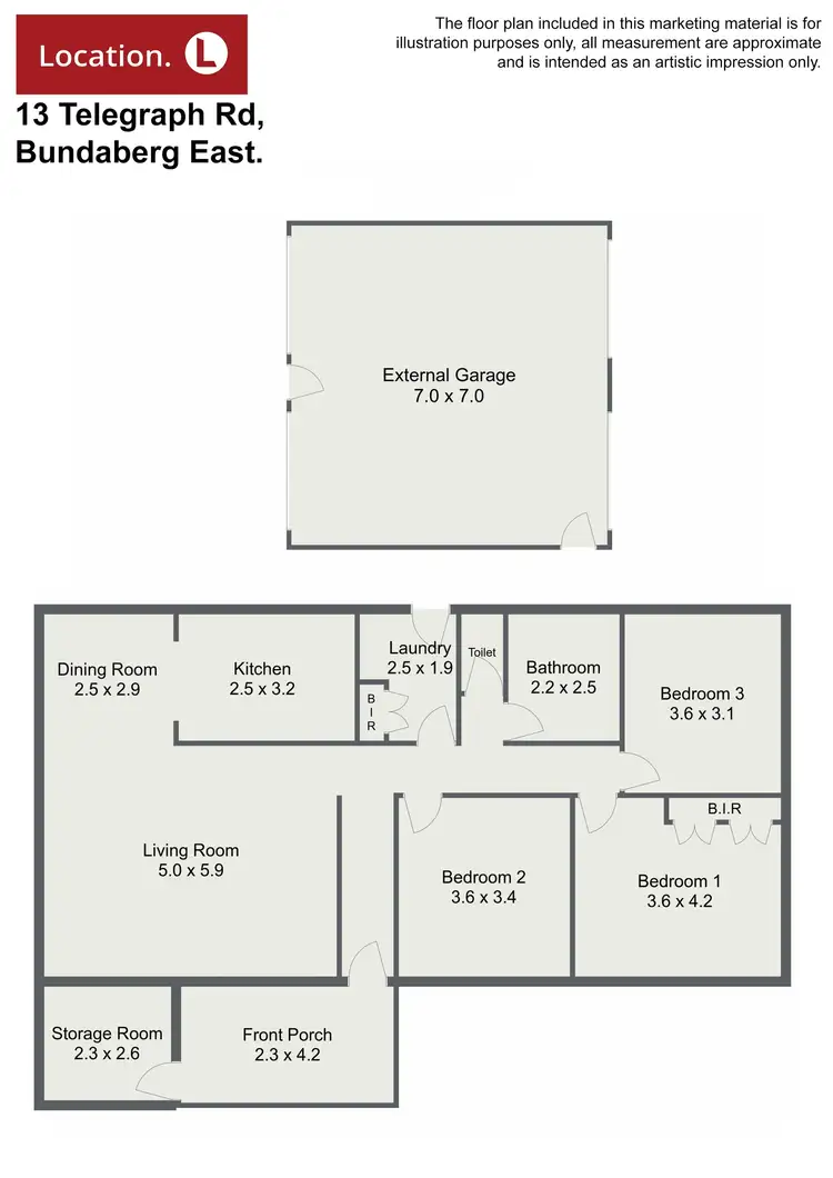 Floorplan of Homely house listing, 13 Telegraph Road, Bundaberg East QLD 4670