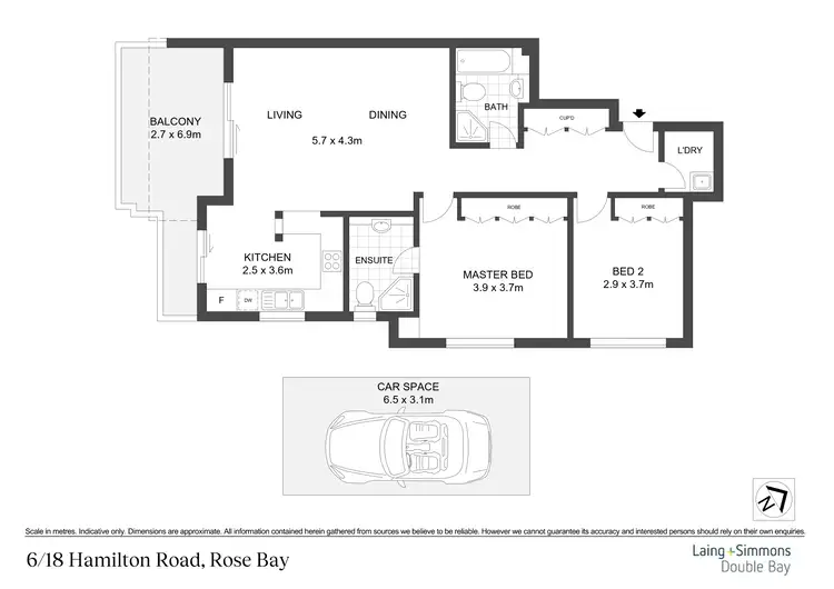 Floorplan of Homely apartment listing, 6/18-20 Hamilton Street, Rose Bay NSW 2029