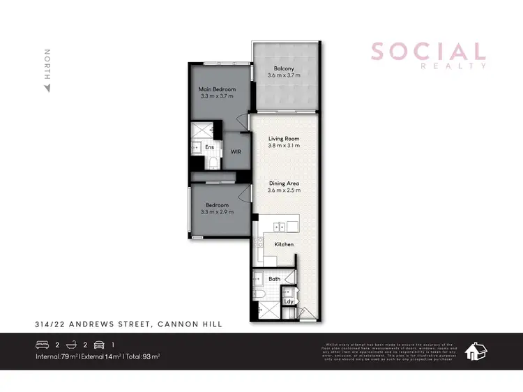 Floorplan of Homely apartment listing, 314/22 Andrews Street, Cannon Hill QLD 4170