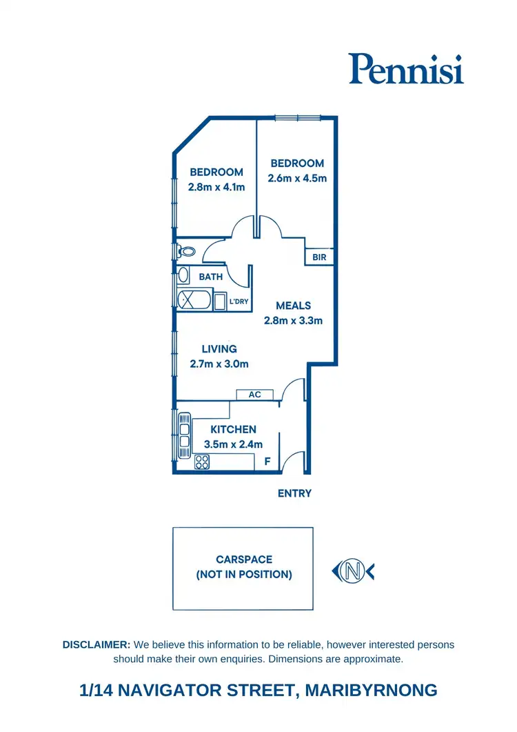 Floorplan of Homely apartment listing, 1/14 Navigator Street, Maribyrnong VIC 3032