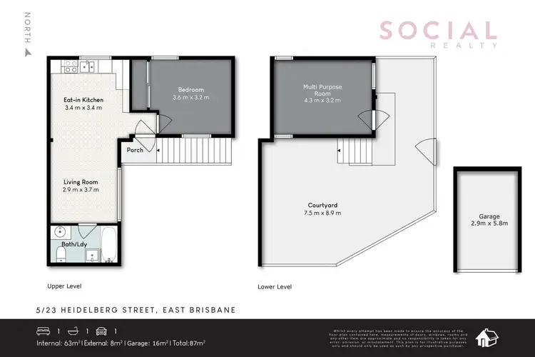 Floorplan of Homely unit listing, 5/23 Heidelberg Street, East Brisbane QLD 4169