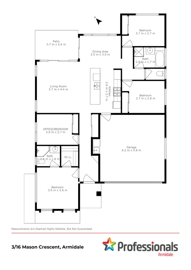 Floorplan of Homely unit listing, 3/16 Mason Crescent, Armidale NSW 2350