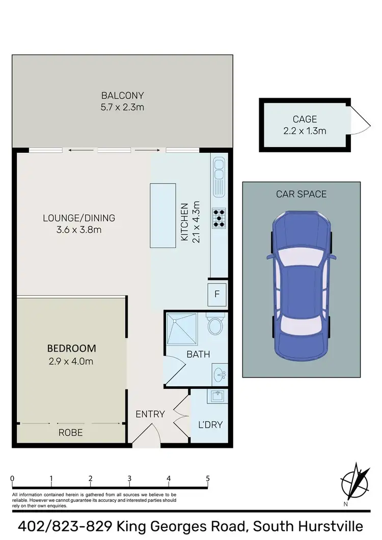 Floorplan of Homely apartment listing, 402/823-829 King Georges Road, South Hurstville NSW 2221