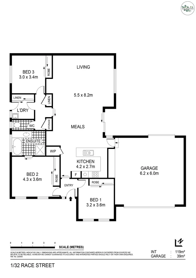 Floorplan of Homely unit listing, 1/32 Race Street, Flora Hill VIC 3550