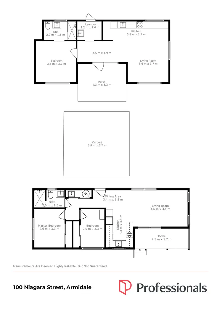 Floorplan of Homely semi-detached listing, 100 Niagara Street, Armidale NSW 2350