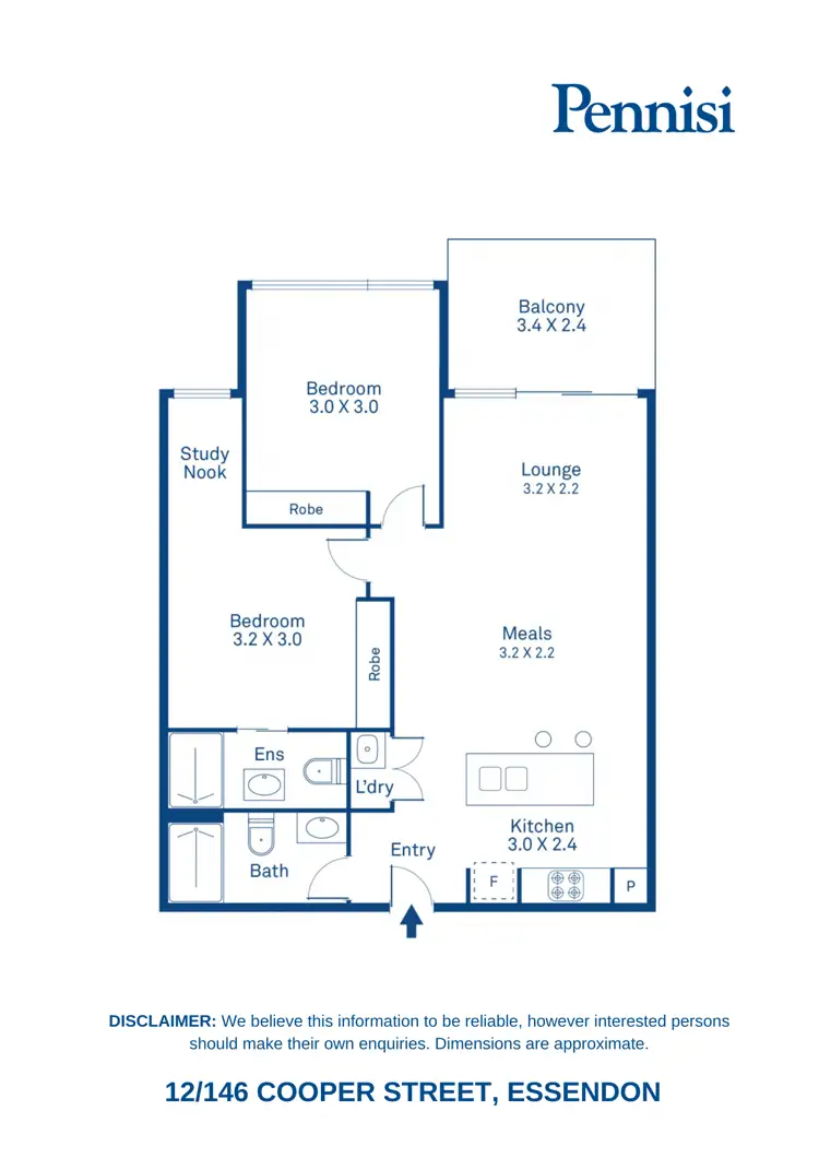 Floorplan of Homely apartment listing, 12/146 Cooper Street, Essendon VIC 3040