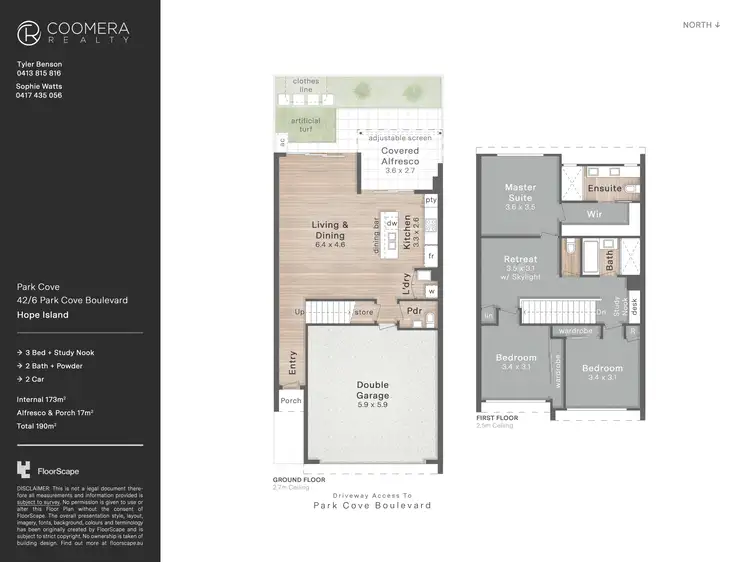 Floorplan of Homely townhouse listing, 42/6 Park Cove Boulevard, Hope Island QLD 4212