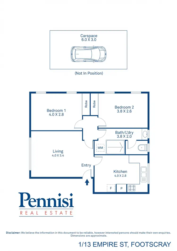 Floorplan of Homely unit listing, 1/13 Empire Street, Footscray VIC 3011