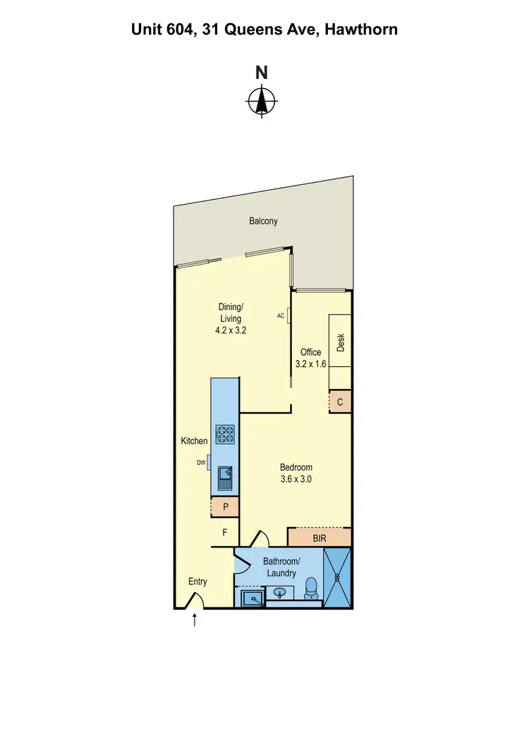 Floorplan of Homely apartment listing, 604/31 Queens Ave, Hawthorn VIC 3122