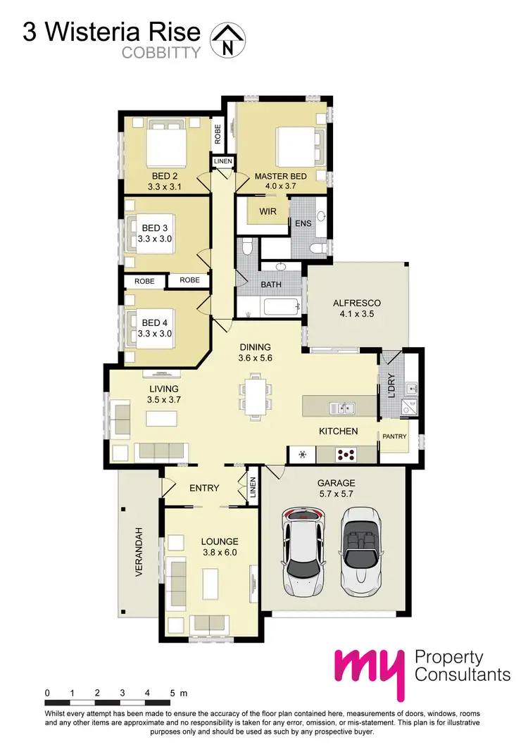 Floorplan of Homely house listing, 3 Wisteria Rise, Cobbitty NSW 2570