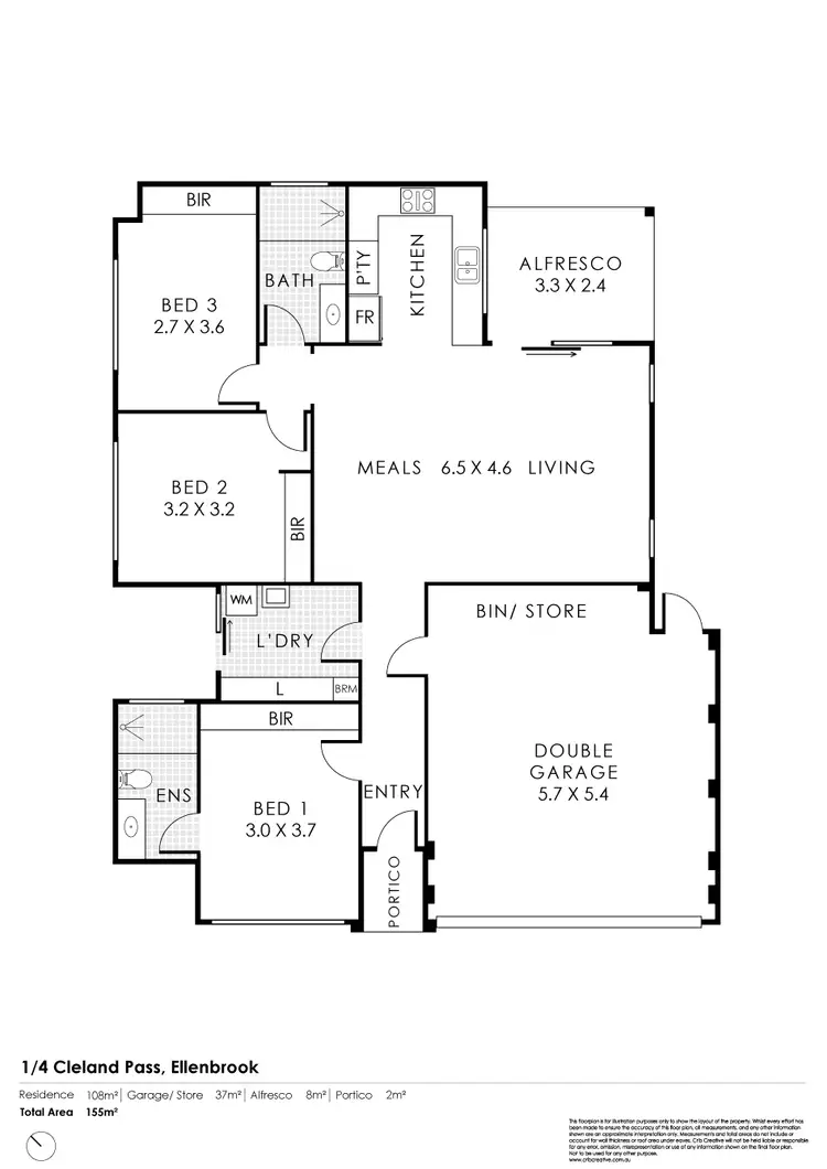 Floorplan of Homely house listing, 1/4 Cleland Pass, Ellenbrook WA 6069