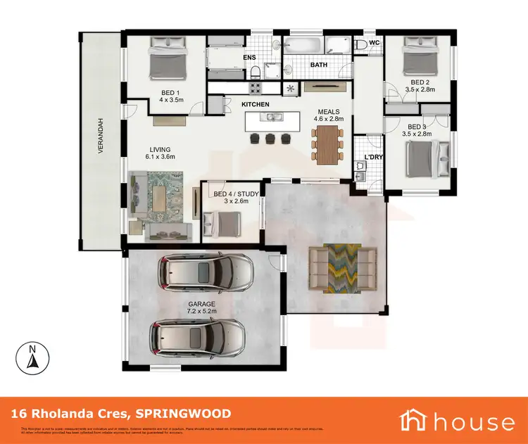 Floorplan of Homely house listing, 16 Rholanda Crescent, Springwood QLD 4127