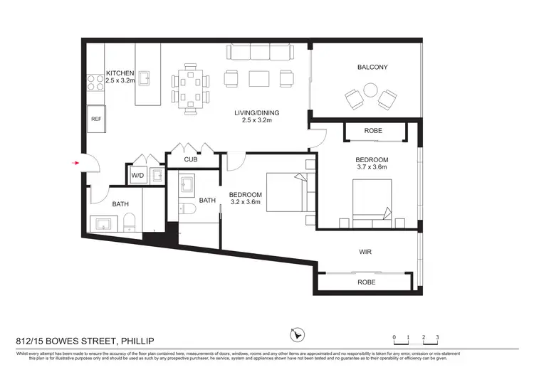 Floorplan of Homely apartment listing, 812/15 Bowes Street, Phillip ACT 2606