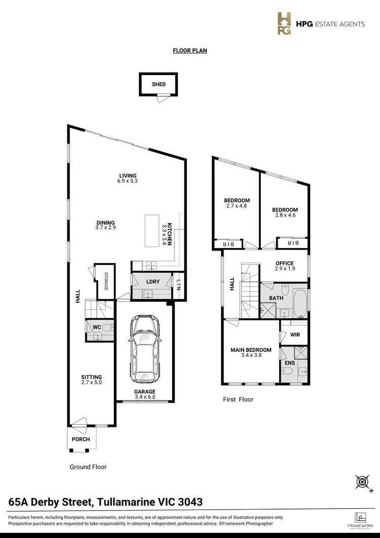 Floorplan of Homely townhouse listing, 65A Derby Street, Tullamarine VIC 3043