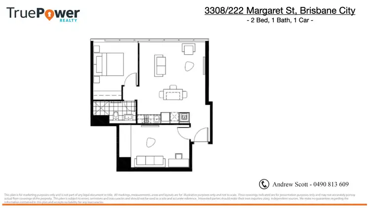 Floorplan of Homely apartment listing, 3308/222 Margaret Street, Brisbane City QLD 4000