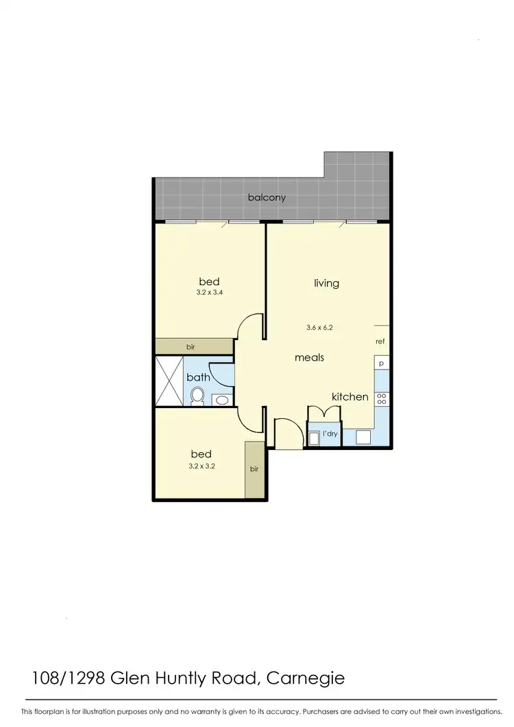 Floorplan of Homely apartment listing, 108/1298 Glen Huntly Road, Carnegie VIC 3163