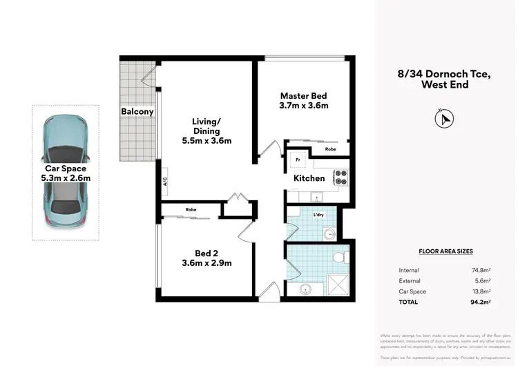 Floorplan of Homely unit listing, 8/34 Dornoch Terrace, West End QLD 4101