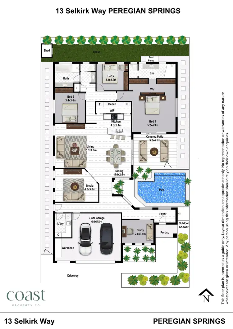 Floorplan of Homely house listing, 13 Selkirk Way, Peregian Springs QLD 4573