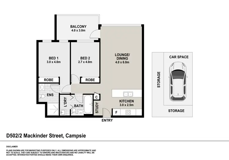Floorplan of Homely apartment listing, D502/2 Mackinder Street, Campsie NSW 2194