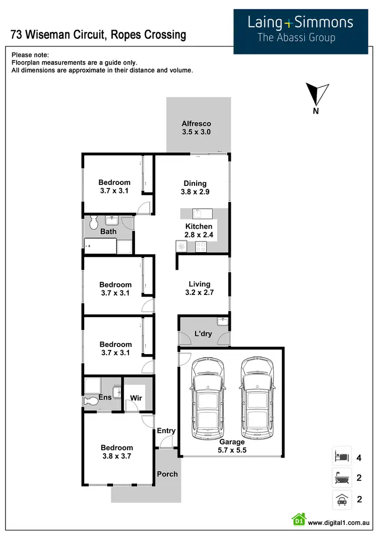 Floorplan of Homely house listing, 73 Wiseman Circuit, Ropes Crossing NSW 2760