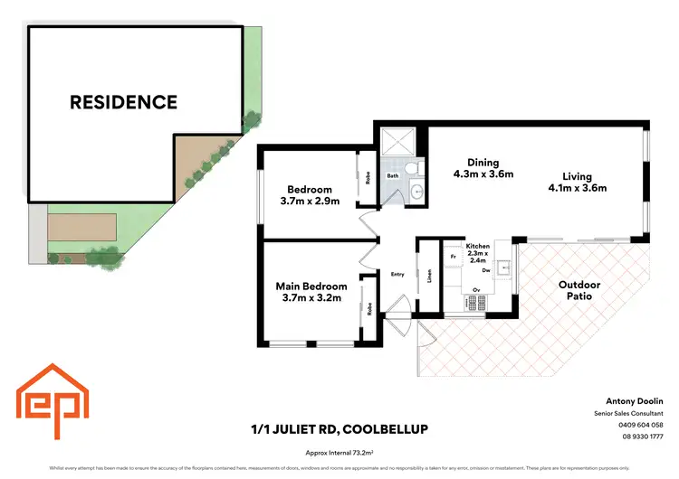 Floorplan of Homely unit listing, 1/1 Juliet Road, Coolbellup WA 6163