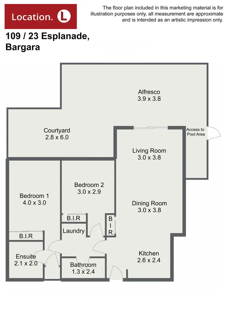 Floorplan of Homely apartment listing, 109/23 Esplanade, Bargara QLD 4670