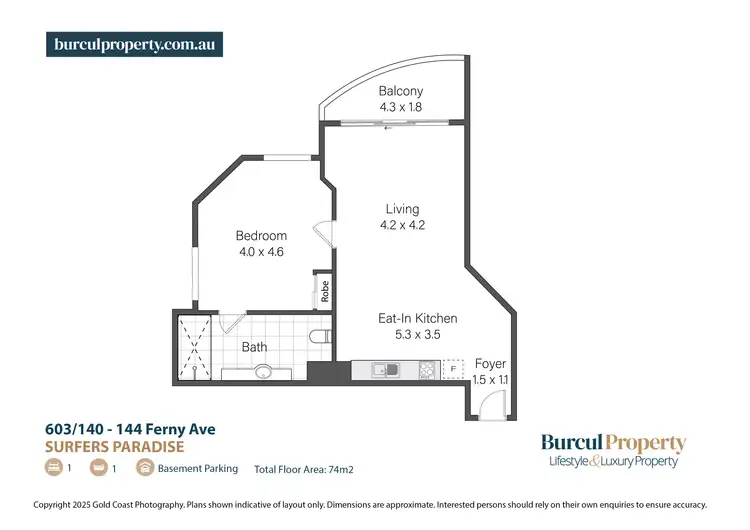 Floorplan of Homely apartment listing, 603/140 - 144 Ferny Avenue, Surfers Paradise QLD 4217