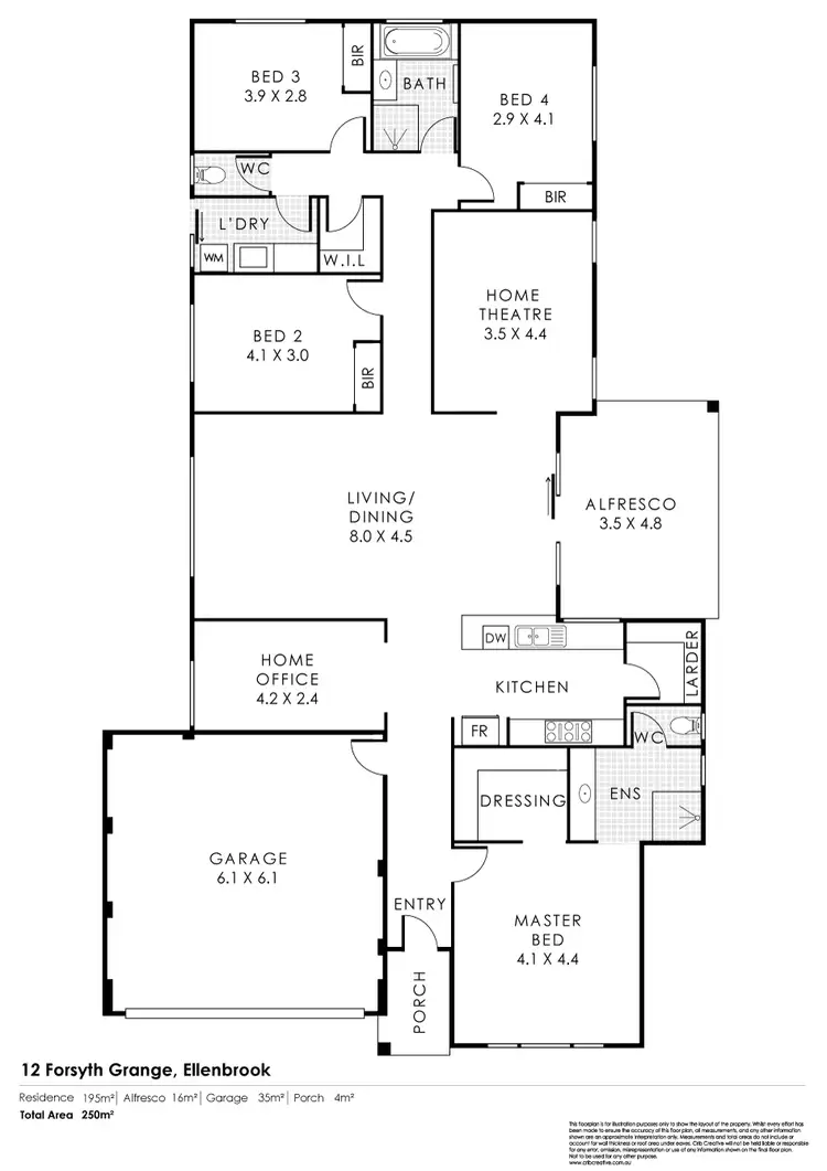 Floorplan of Homely house listing, 12 Forsyth Grange, Ellenbrook WA 6069