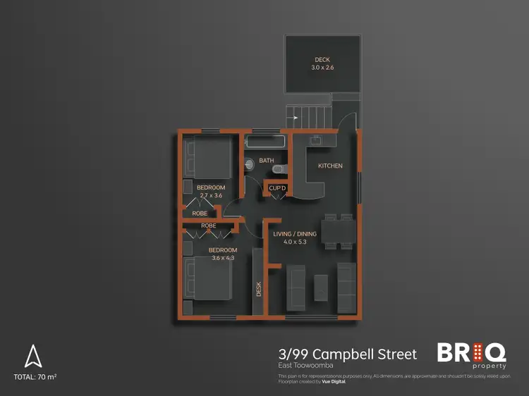 Floorplan of Homely unit listing, 3/99 Campbell Street, Toowoomba City QLD 4350