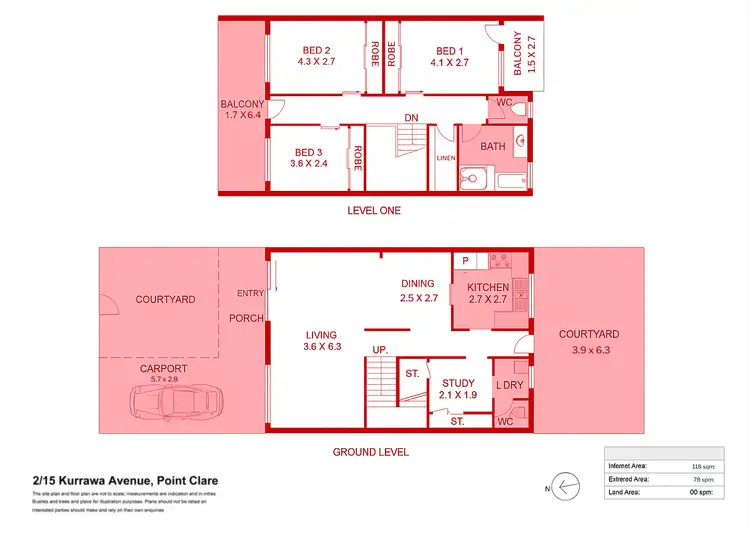 Floorplan of Homely townhouse listing, 2/15 Kurrawa Avenue, Point Clare NSW 2250