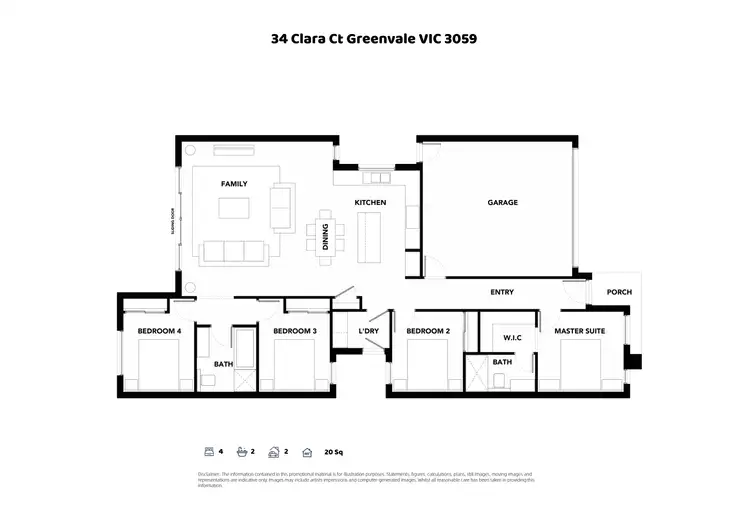Floorplan of Homely house listing, 34 Clara Court, Greenvale VIC 3059