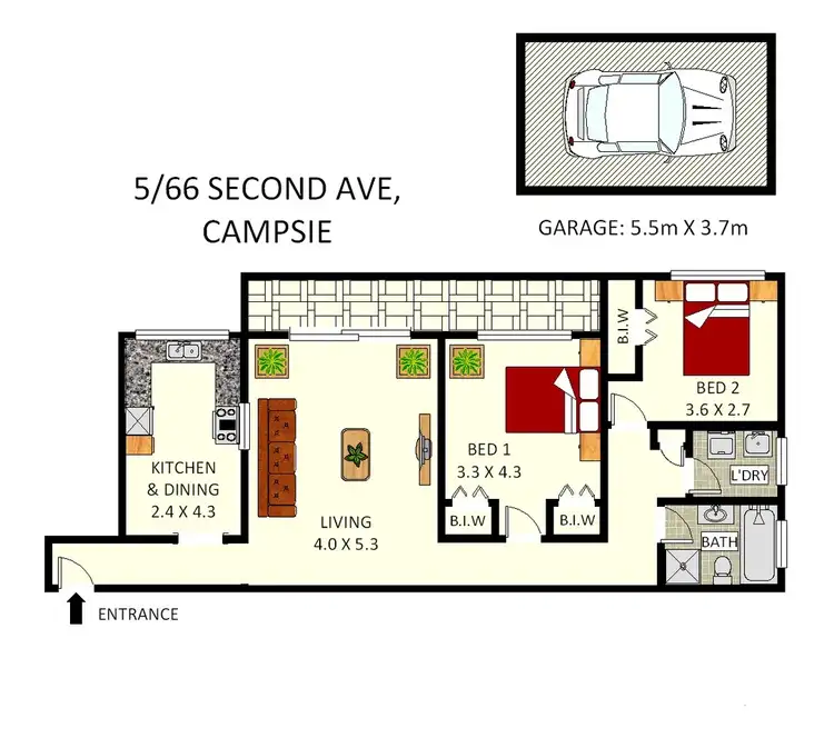 Floorplan of Homely apartment listing, 5/66 Second Avenue, Campsie NSW 2194