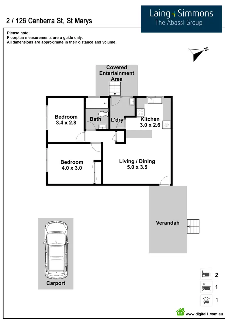 Floorplan of Homely villa listing, 2/126 Canberra Street, St Marys NSW 2760