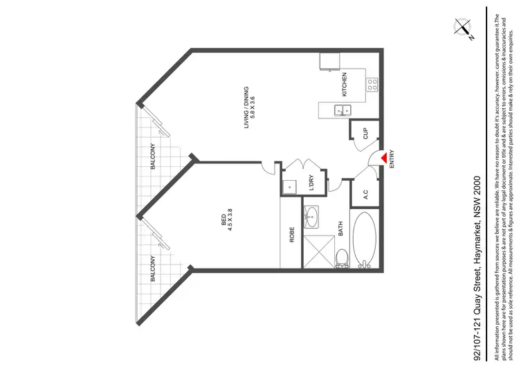 Floorplan of Homely apartment listing, 92/107-121 Quay Street, Haymarket NSW 2000