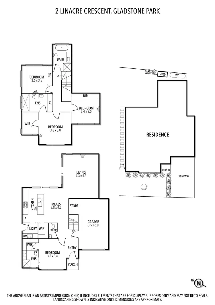 Floorplan of Homely townhouse listing, 2 Linacre Crescent, Gladstone Park VIC 3043