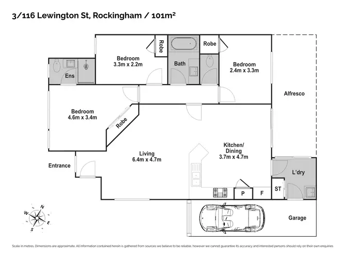 Floorplan of Homely house listing, 3/116 Lewington Street, Rockingham WA 6168