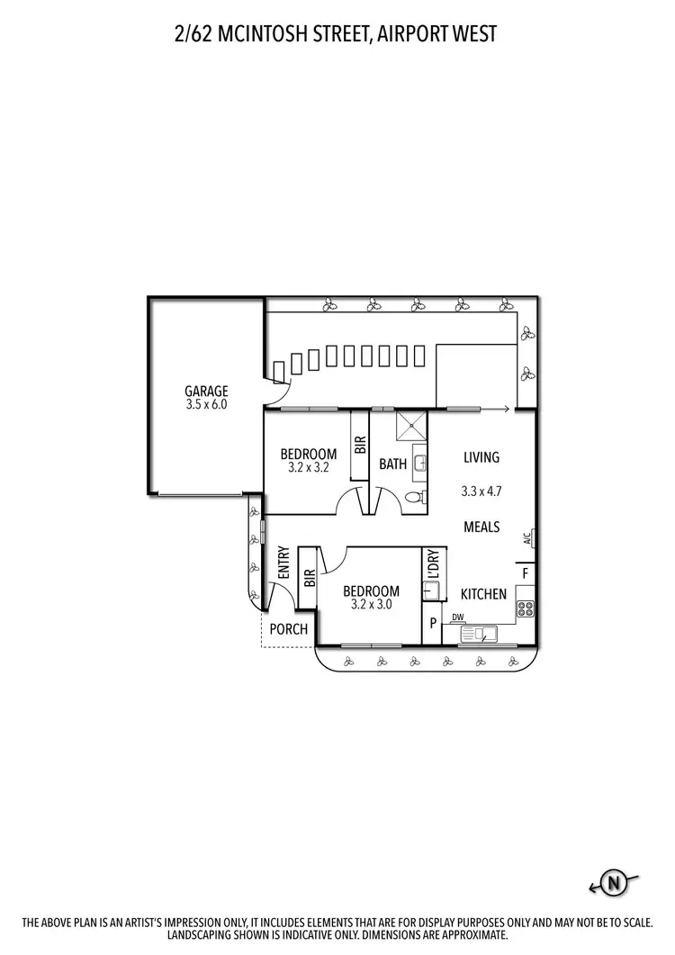 Floorplan of Homely unit listing, 2/62 McIntosh Street, Airport West VIC 3042