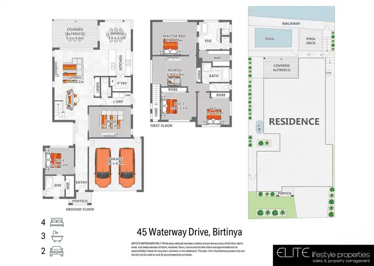Floorplan of Homely house listing, 45 Waterway Drive, Birtinya QLD 4575