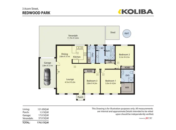 Floorplan of Homely house listing, 3 Acorn Street, Redwood Park SA 5097