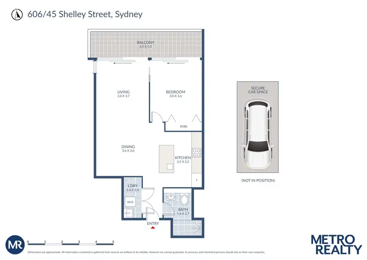 Floorplan of Homely apartment listing, 606/45 Shelley Street, Sydney NSW 2000