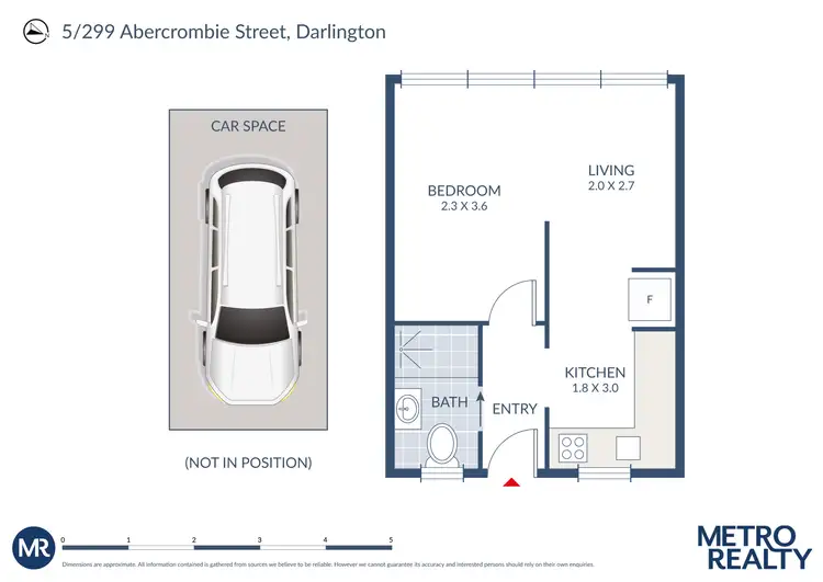 Floorplan of Homely studio listing, 5/299 Abercrombie Street, Darlington NSW 2008