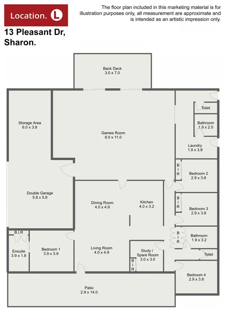 Floorplan of Homely rural property listing, 13 Pleasant Drive, Sharon QLD 4670