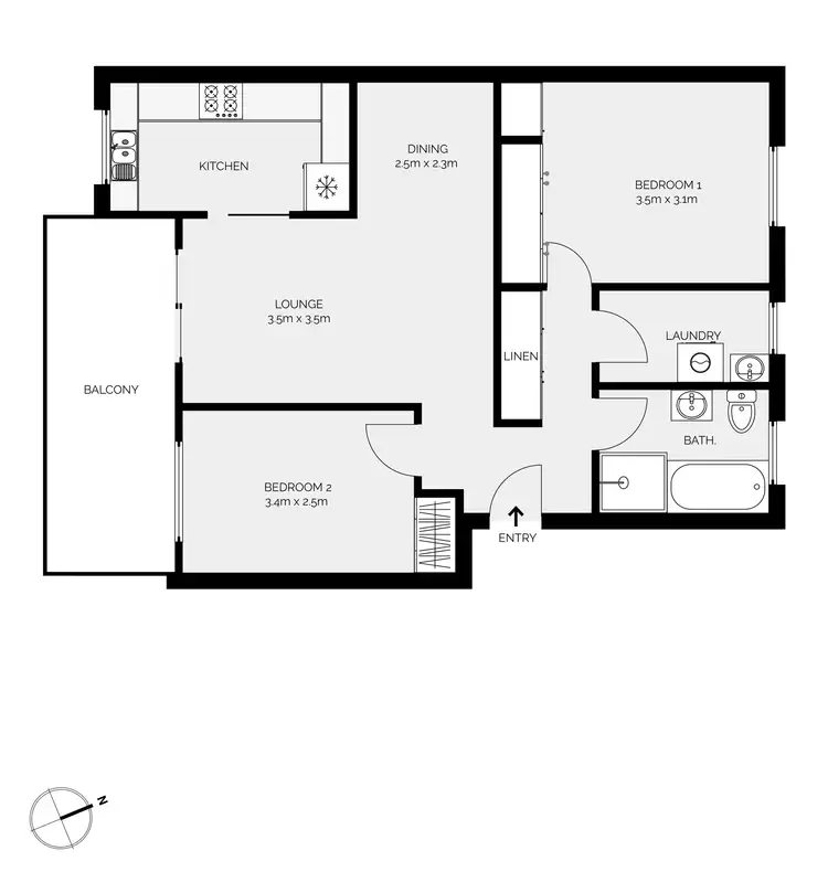 Floorplan of Homely unit listing, 2/214 Keppel Street, Bathurst NSW 2795