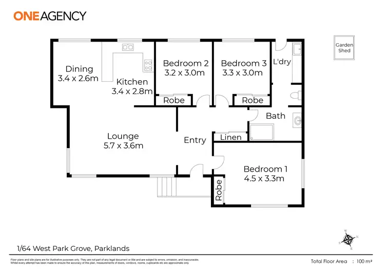 Floorplan of Homely unit listing, 1/64 West Park Grove, Park Grove TAS 7320