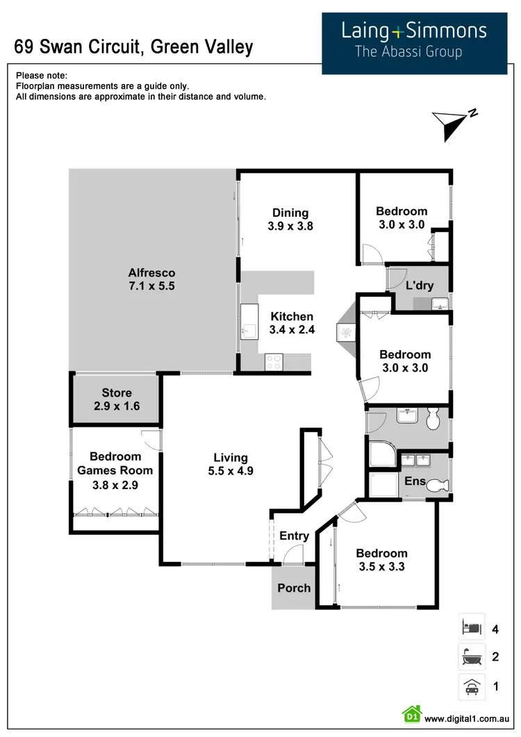 Floorplan of Homely house listing, 69 Swan Circuit, Green Valley NSW 2168